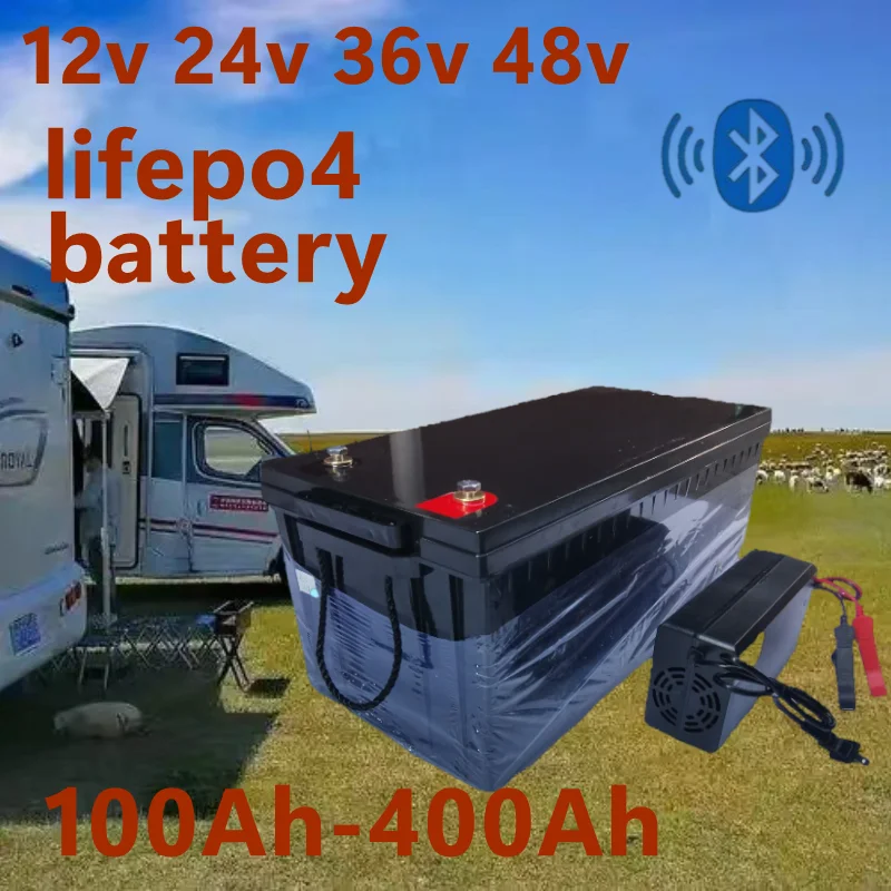 Lifepo4 12V 100Ah Bms Bluetooth - Impermeabile 12V 200AH 150Ah 100AH 24V