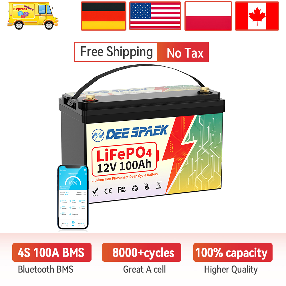 Lifepo4 12V 100Ah Bms Bluetooth - Batteria LiFePO4 DEEPSPAEK 12V 100Ah con
