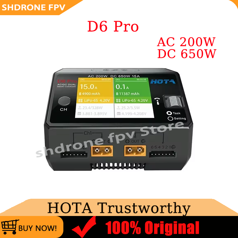 Hota D6 Pro Dual Lipo Charger - Caricatore doppio canale originale HOTA D6