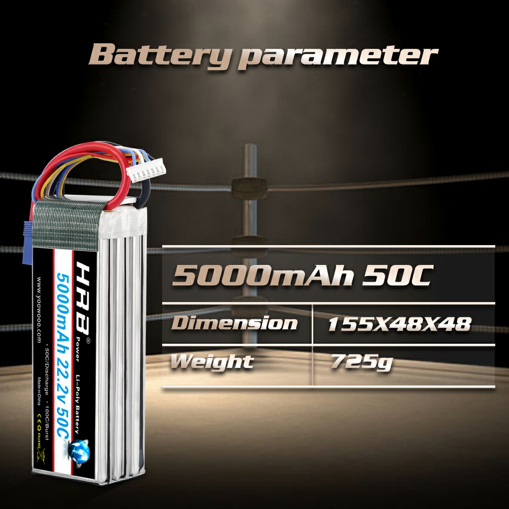 6S Lipo Battery 22.2V 5000Mah - Batteria Lipo HRB 6S 22.2V 5000mAh