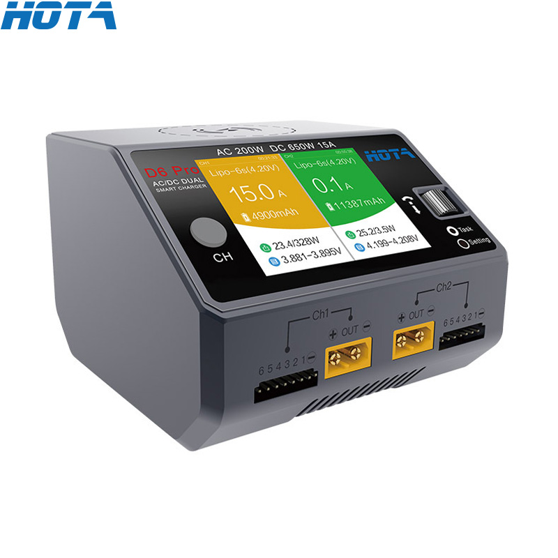 Hota D6 Pro Dual Lipo Charger - HOTA D6 Pro Nero AC 200w