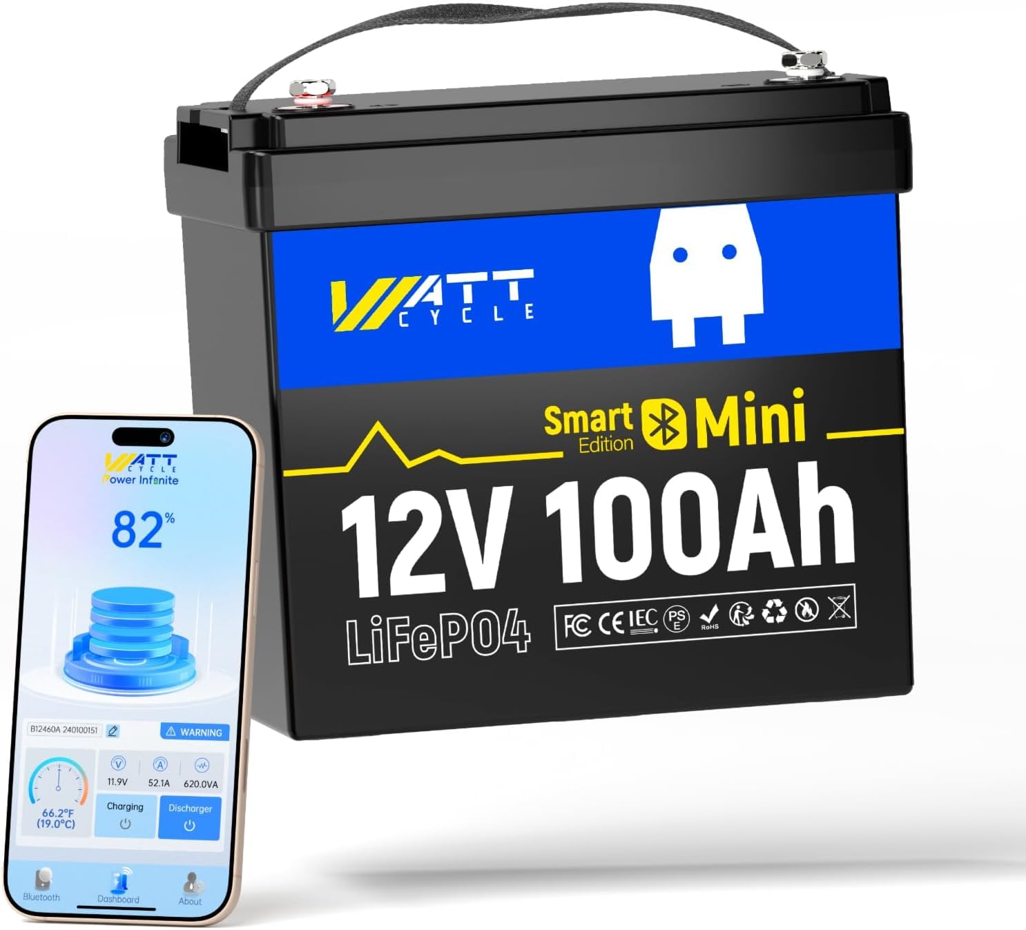 Lifepo4 12V 100Ah Bms Bluetooth - Batteria Mini LiFePO4 12V 100Ah, Gruppo