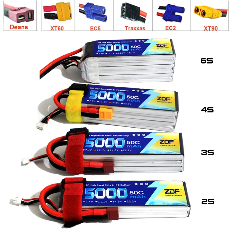ZDF FPV 450 500 7.4V 11.1V 14. - 6S Lipo Battery 22.2V 5000Mah recensione e prezzo