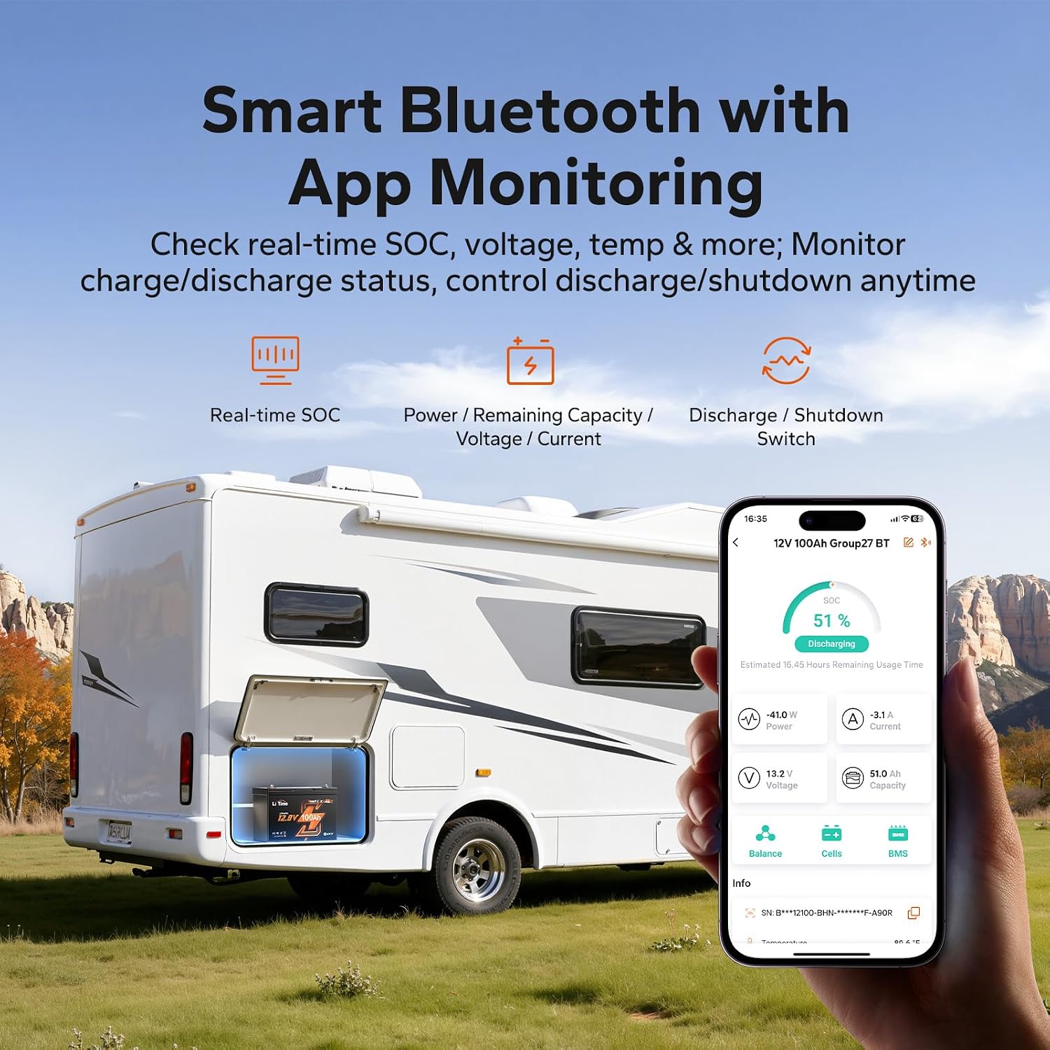 Batteria LiFePO4 12V 100Ah, Ba - Lifepo4 12V 100Ah Bms Bluetooth recensione e prezzo