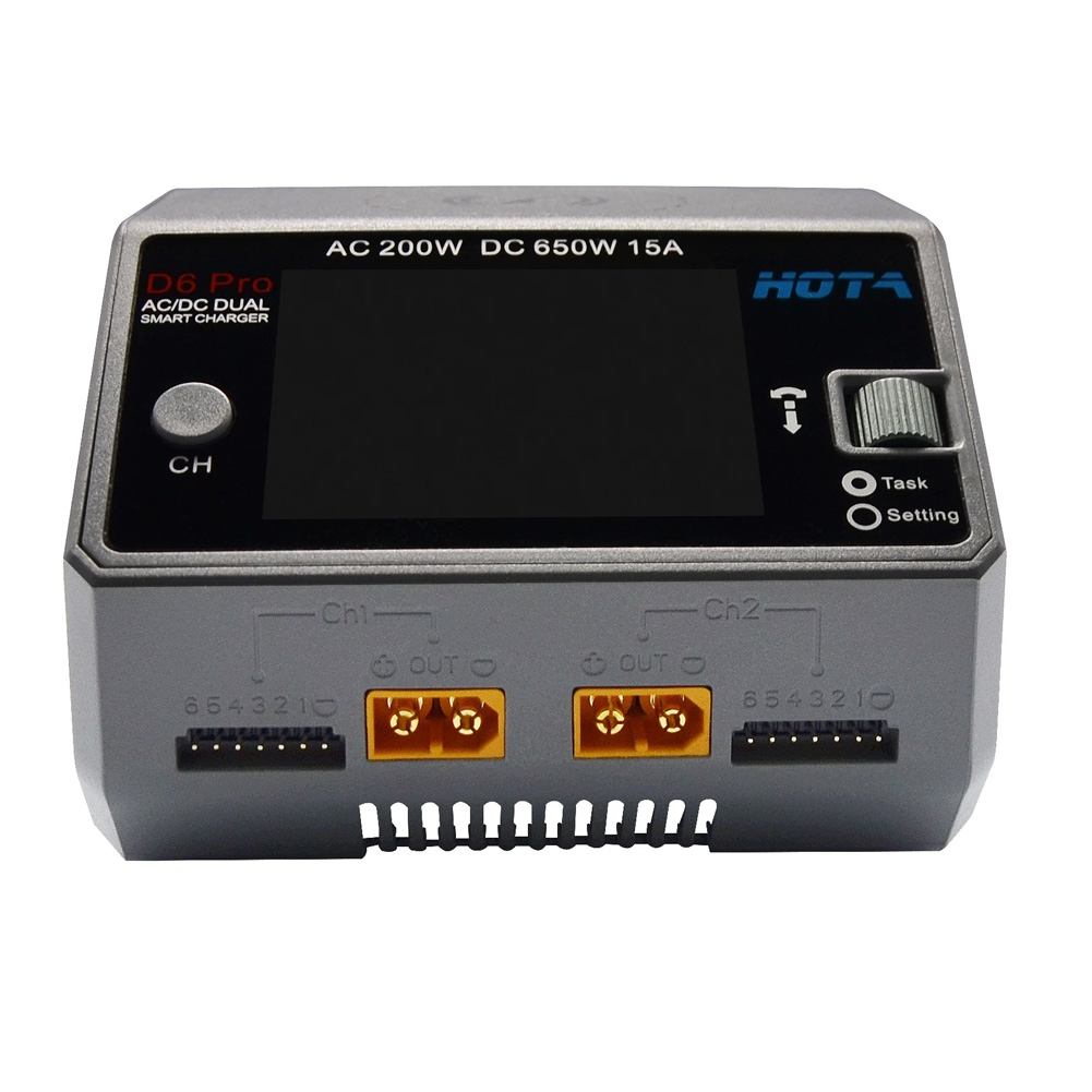 HOTA D6 Pro Nero AC 200w DC 2x - Hota D6 Pro Dual Lipo Charger recensione e prezzo