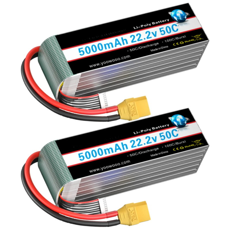2 batterie LiPo 6S da 22.2V 50 - 6S Lipo Battery 22.2V 5000Mah recensione e prezzo