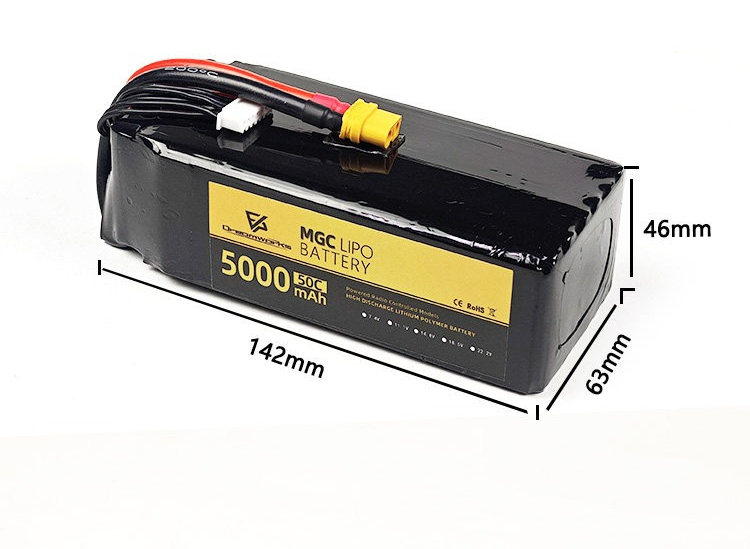 Batteria al Litio FPV MGC 5000 - 6S Lipo Battery 22.2V 5000Mah recensione e prezzo